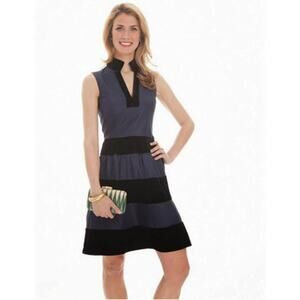 STS Sail to Sable Women’s Small Flirty Navy Silk Party Dress
